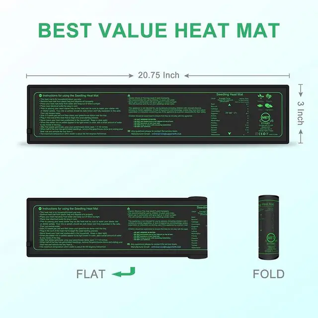 Palánta Fűtő Szőnyeg 10X52.5 Cm Vízálló Növényi Vetőmag Csírázás Terjedése Klónindító Pad 110 V/220 V Kerti Kellékek - Image 4