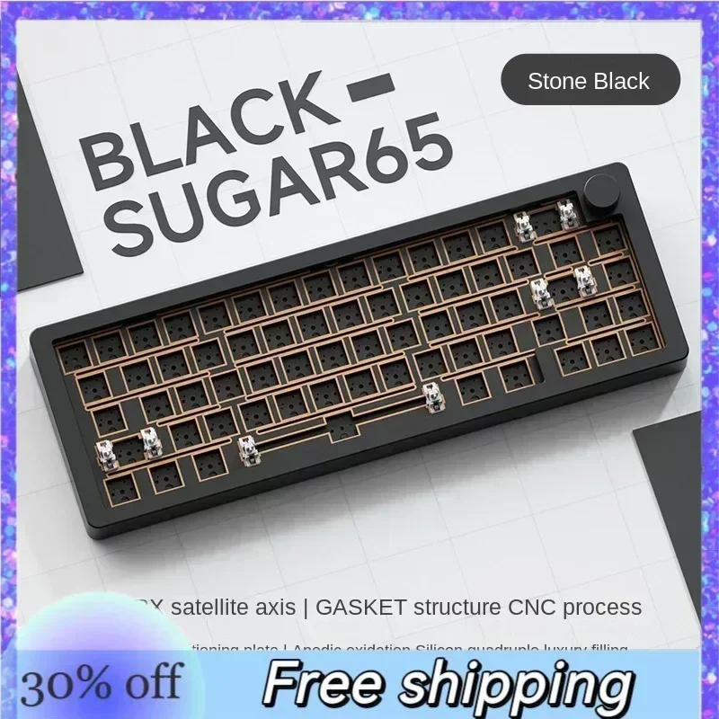 

Sugar 65 Customized Metal Aluminum Tuotuo Kit Wired Keyboard Cool RGB Backlight Luxury Filling E-Sports Gaming Keyboard Kit