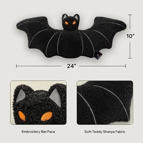  ALLYORS Halloween Throw Pillows with Stuffing, Tricks or Treat  Halloween Back Pillow Bat Cushion Case for Sofa Couch : Home & Kitchen