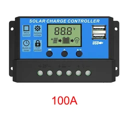 Advanced Solar Charge Controller with LCD Display and Dual USB Charging Ports (100A)