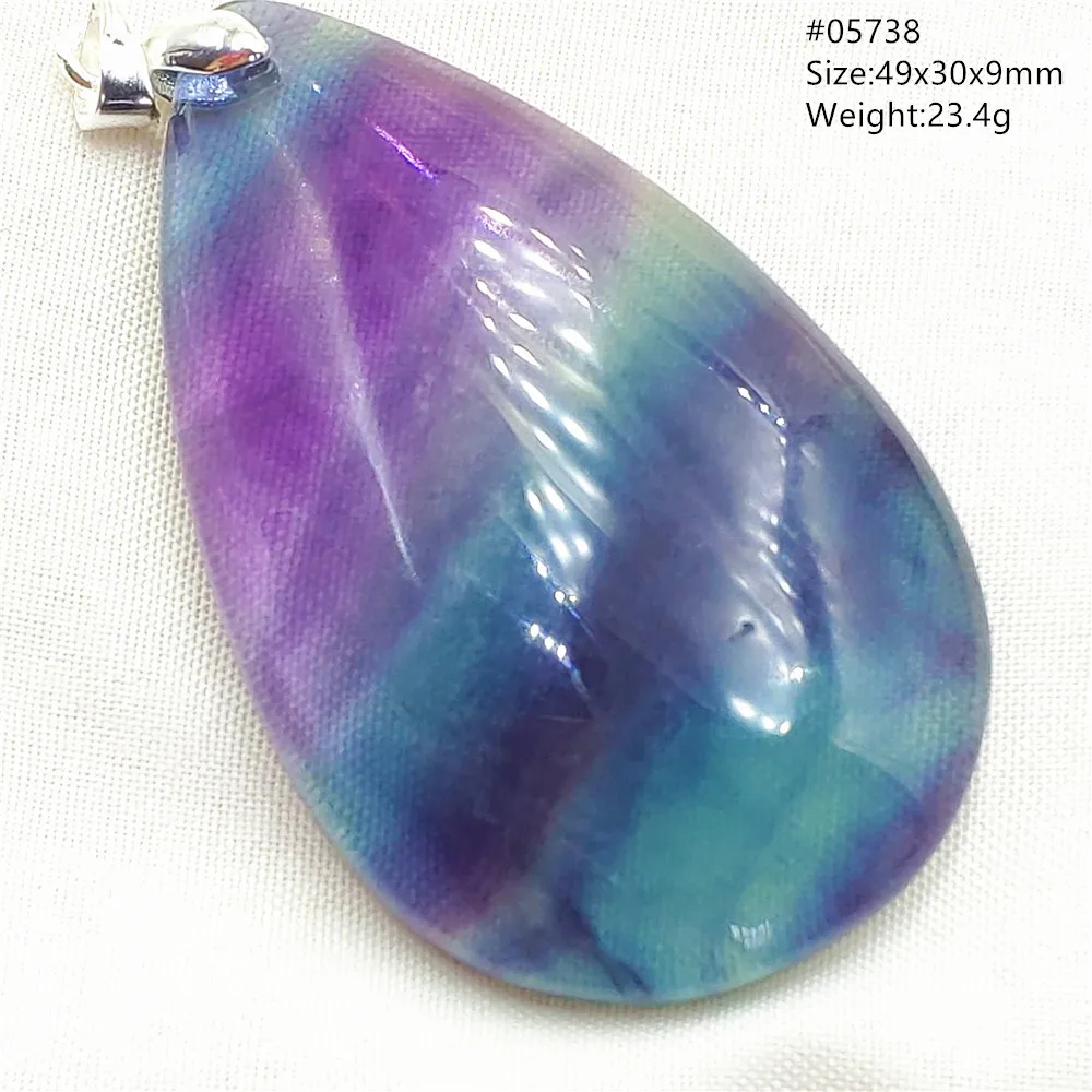 Natural Colorful Fluorite Quartz Pendant Necklace Jewelry For Women Men
