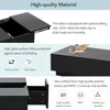 Modern Extendable Coffee Table - Rectangle Cocktail Table with Hidden Storage - Black 5