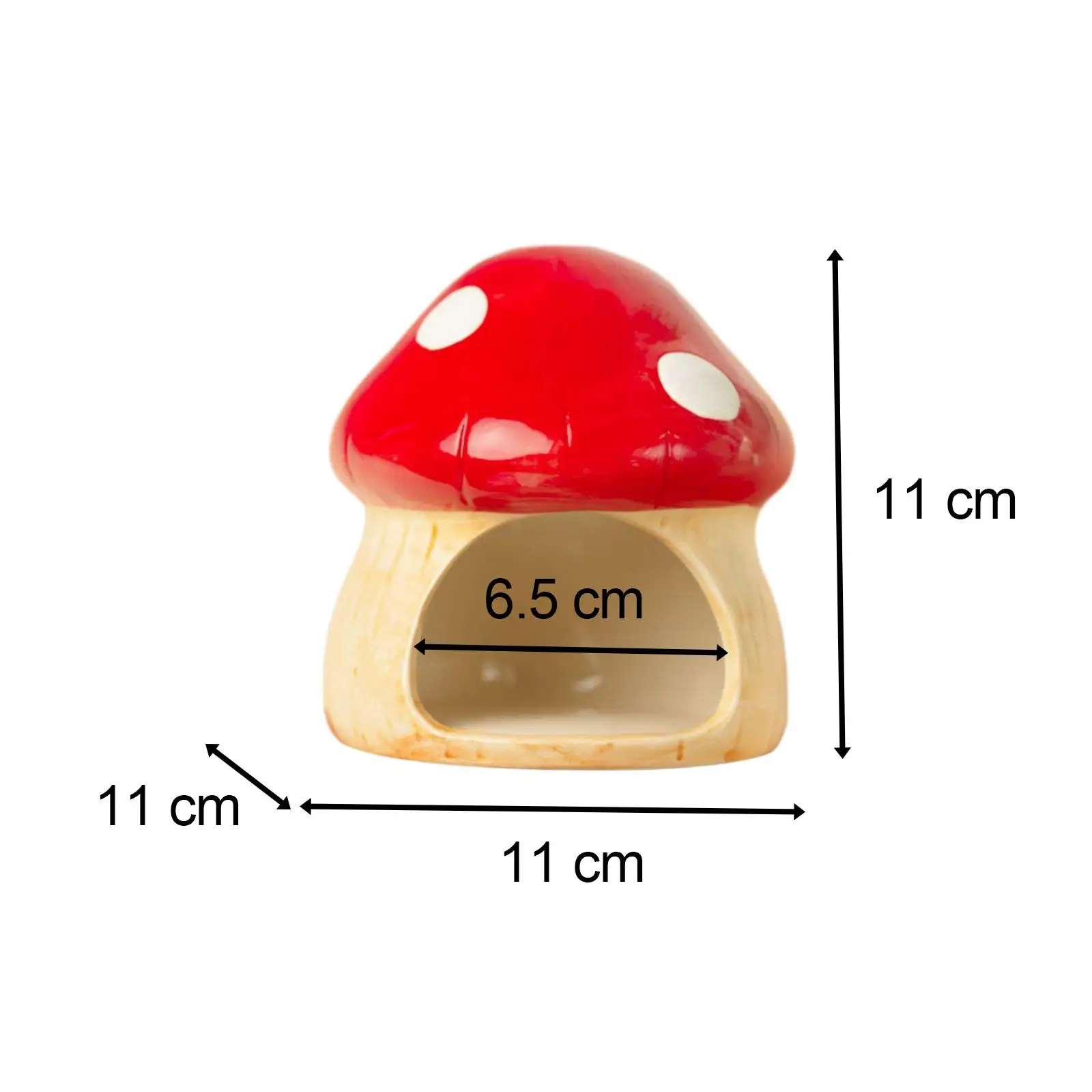 Ceramic Hamster House Cartoon Food Feeding Bowl Mushroom Shaped Hamster Habitat
