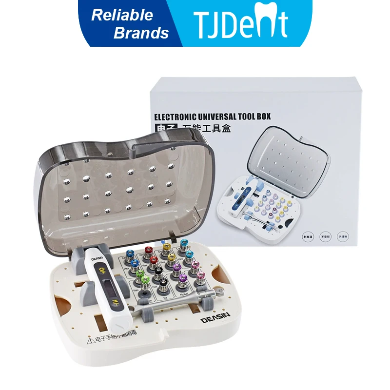 TJDent Universal Dental Implantat Drehmoment Elektrische Schlüssel Drehmoment Fahrer 10-40Ncm Schraubendreher Prothetische Kit Universal Tools Kit Box