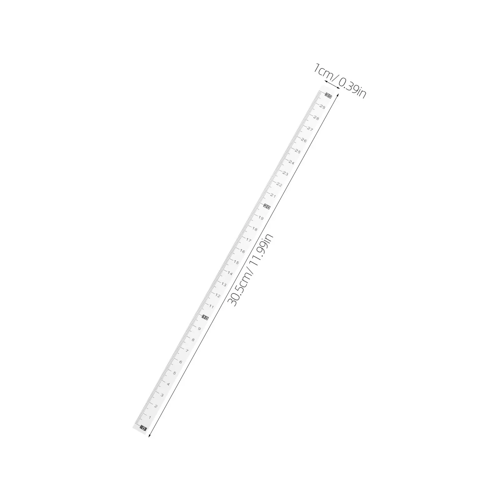 20Pcs 자체 접착식 눈금자 스티커 유연한 얇은 PVC 테이프는 곡선에 적응합니다. 정확한 미터법을 위한 막대형 항아리 작업대 눈금자