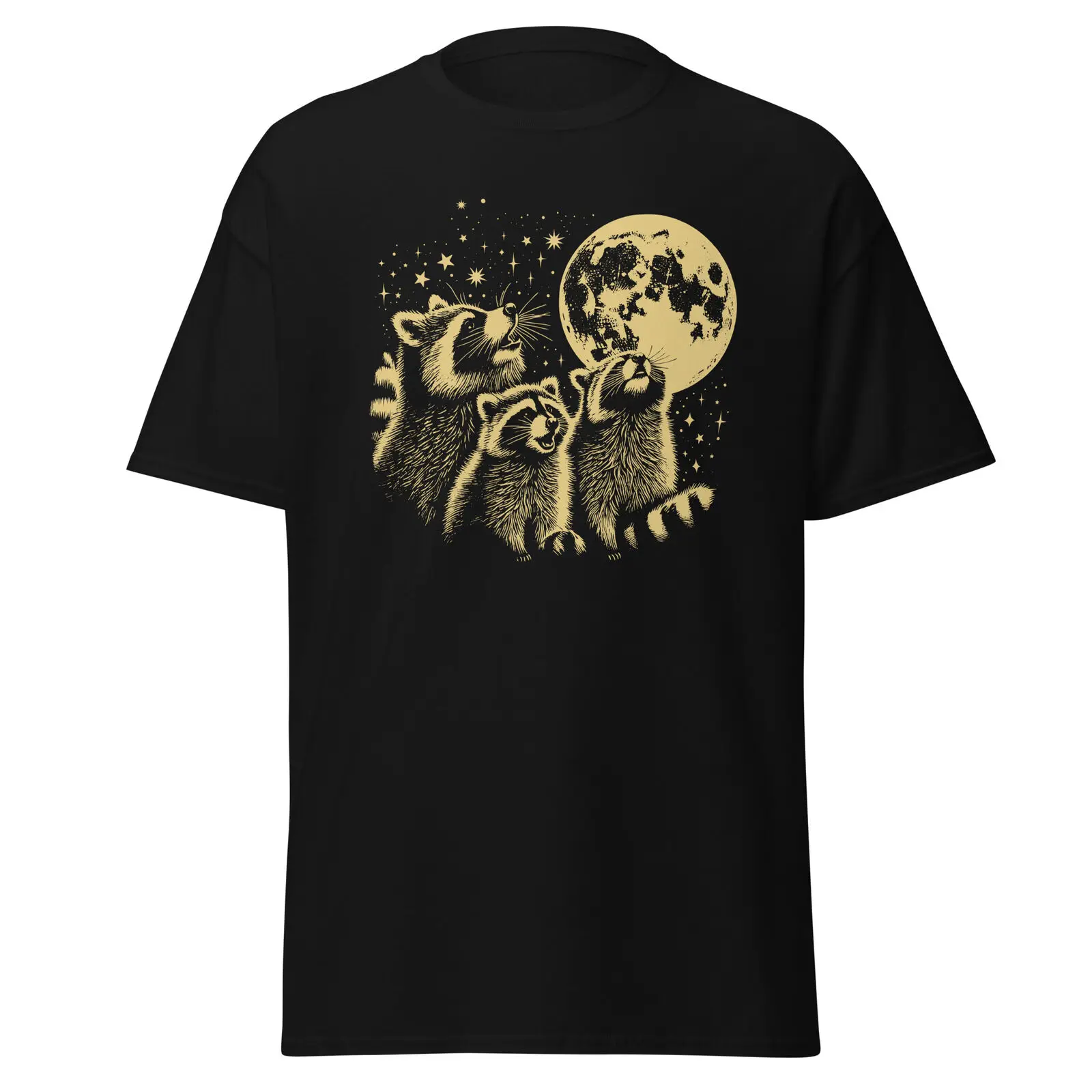 

Мужская хлопковая футболка Raccoon Howling Moon в стиле ретро, семейная футболка из енота