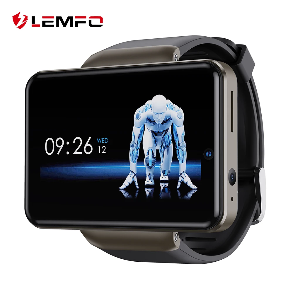 Montre Connectée LEMFO - Boîtier Acier 44mm, Bracelet Noir - Compatible Android - Neuve