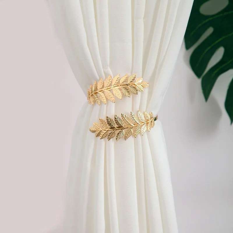 

1Pc New Metal Leaf Shape Curtain Tiebacks Adjustable Creative Curtains Clip Buckle Fashion High Quality Home Decor Accessories