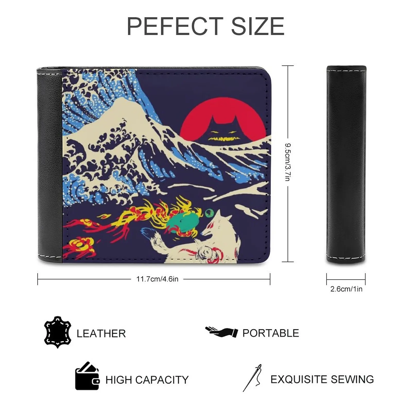 The Great Wave Off Kanagawa Leather Purse Wallet