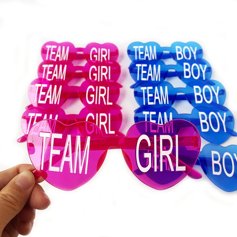 Gender Reveal Photo Props Photobooth Team Boy Team Girl DIY Dress Up Sunglasses for Gender Party Favor Baby Shower Gifts 10Pcs
