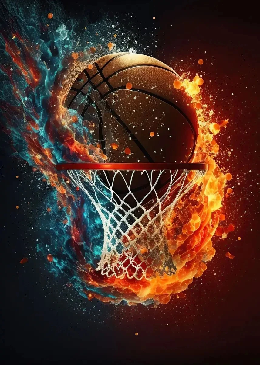 Vibrant Basketball Art Prints on Canvas - Colorful Sports Wall Decor