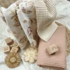 Cotton Waffle Baby Swaddle Blanket Newborn Muslin Baby Bedding Blanket Gauze Infant Recieving Blankets Print Babies Accessories 1
