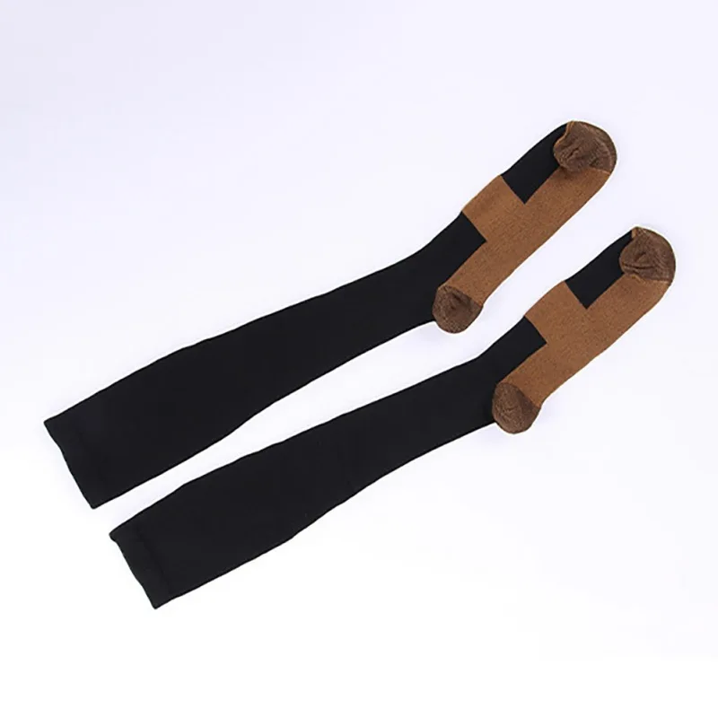 Copper Fiber Long Tube Stress Stocking For Men Women Compression Elastic Pain Relief Recovery Socks for Running Fitness Sports