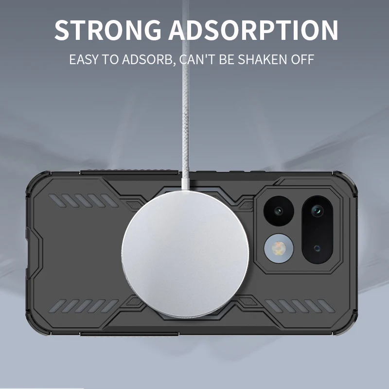 Armor Magnetic Case with Heat Dissipation and Wireless Charging - Shockproof Protective Shell