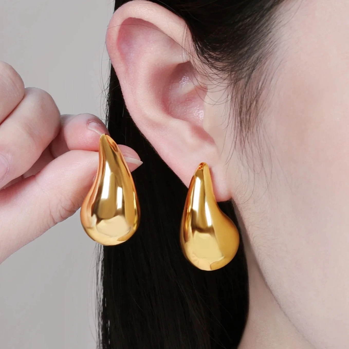 Water Drop Earrings For Women 10-27mm 316L Stainless Steel drop earrings