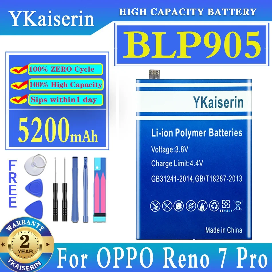 

Аккумулятор ykaisin BLP905 5200 мАч для OPPO Reno 7 Pro 7pro