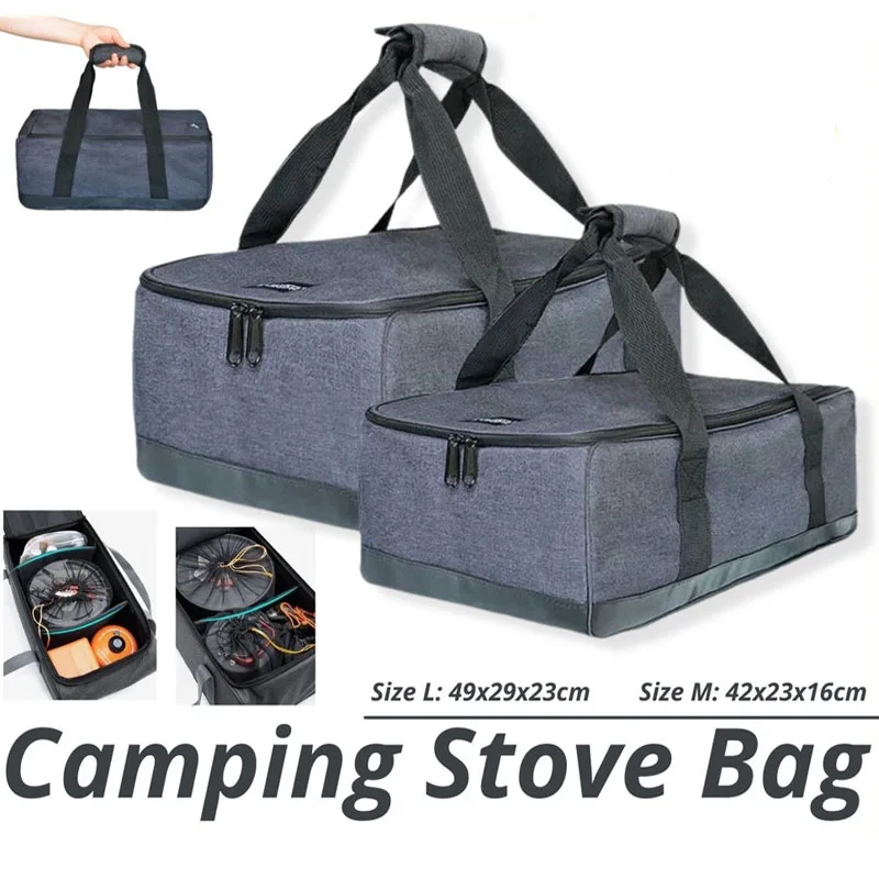 Outdoor Camping Gas Tank Storage Bag Large Capacity Travel Tableware Cookware Organizer