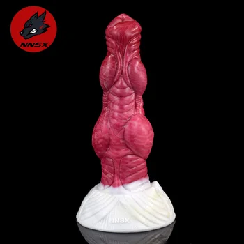 NNSX NEW Dog 4 Knots Dildo with Suction Cup Sexy Toys for Women Animal Spiral Pattern Flexible Silicone Maturbator Sex Shop 1