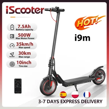 Scooter i9m Scooter elettrico 10Ah 500W Scooter pieghevole 30 km Portata 15-35 km/h Velocità 10 pollici Pneumatico elettrico Kick eScooter con app