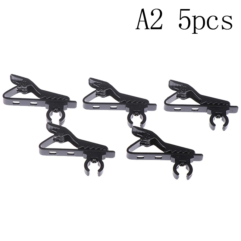 5-Pack Iron Lapel Microphone Clips - Durable Tie and Collar Accessories