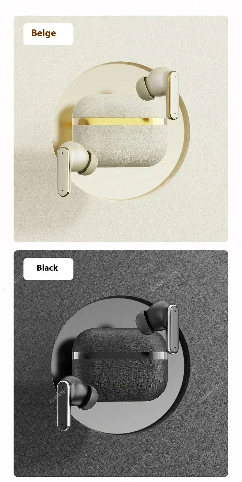 In-ear Bluetooth Earbuds With Leather Texture And Touch Control_voghion.com