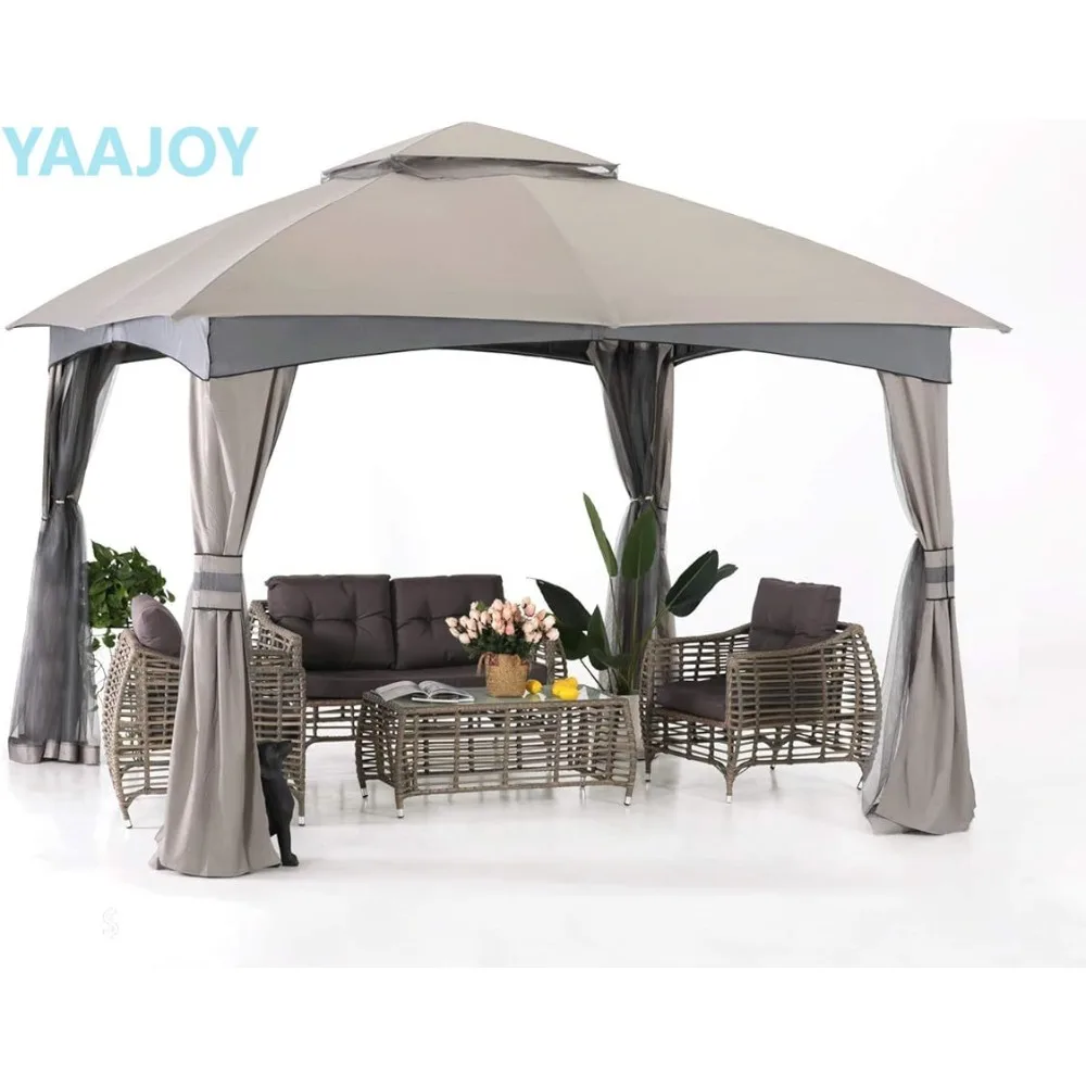 

ABCCANOPY 8x8 Outdoor Gazebo - Patio Gazebo with Mosquito Netting, Outdoor Canopies for Shade and Rain for Lawn (Gray)