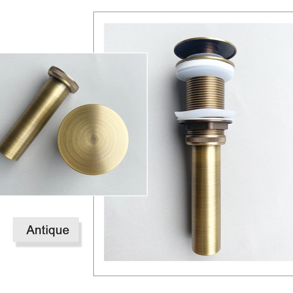 Bathroom Pop Up Drain Pipe Kits Sink Waste Stopper Valve Washbasin Water Head Leaking Stopper Set 8 Colors Gunmetal Grey White drain stopper basin drain stopper bathroom sink plug silicone drain stopper washbasin drain plug bathroom sink stopper sink drain pipe set