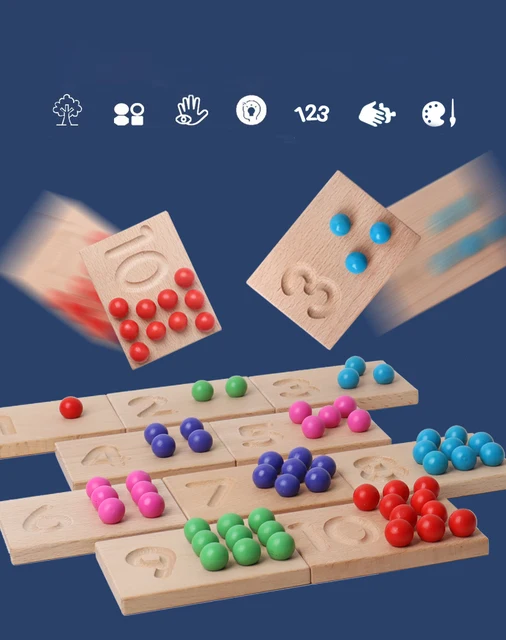 LIQU-Colorido Jogo De Madeira Board para Crianças, Clip Beads, Contando Jogo  De Correspondência, Matemática Brinquedo Educativo - AliExpress