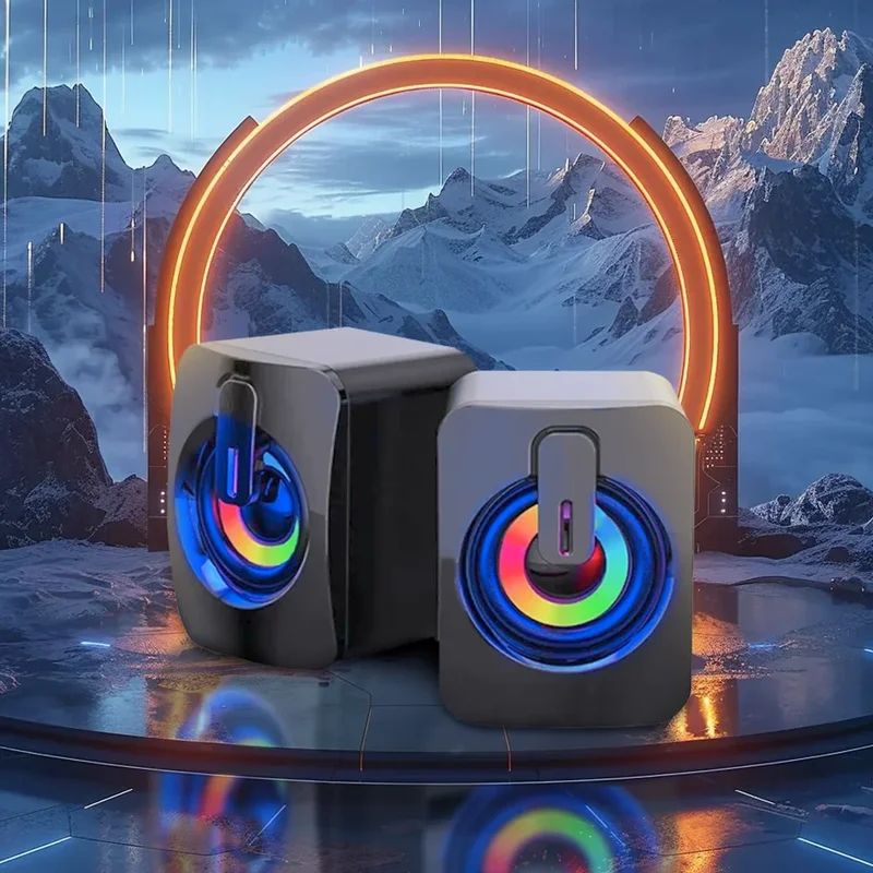 High fidelity stereo computer speaker with microphone USB