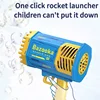 Bubble Gun Rocket 69 Holes Soap Bubbles Machine Gun Shape Automatic Blower With Light Pomperos Toys Gift Outdoor Toys for Kids 2