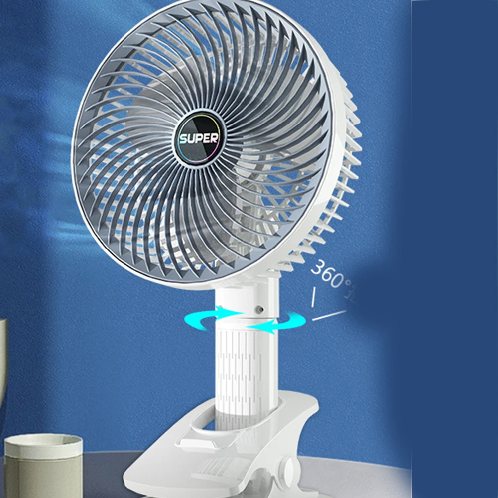 

Portable Mini Hand Clip Fan USB Charging Quiet Electric Fan 3-Speed Small Cooling Ventilador Fan for Bed Camping Office Stroller