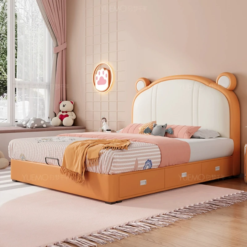 Animal Shape Childrens Bed Girls Modern Comferter Queen Bed Princess Loft Camas De Dormitorio Bedroom Set 3