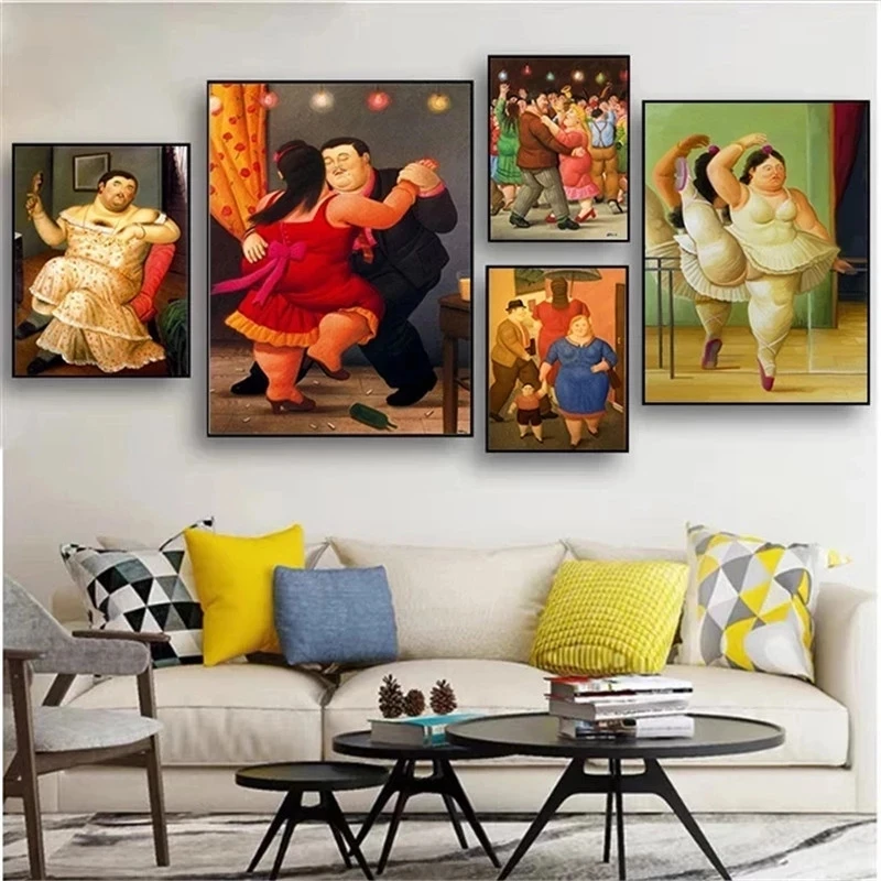 5D Diamond Painting Famous Fernando Botero Dacing Party Mosaic Art Embroidery Cross Stitch Kit Full Square Portrait Home Decor