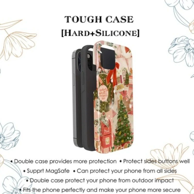 Festive Magnetic Shockproof Acrylic Phone Case - Christmas Collage Design