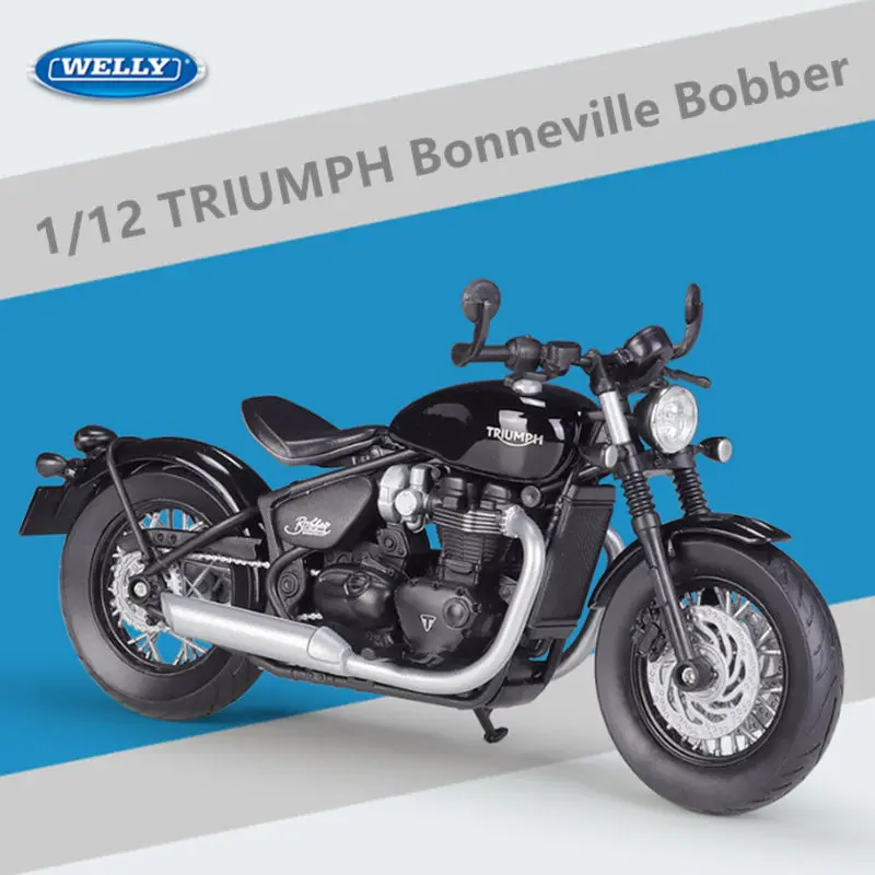 Welly 1:12 Triumph Bonneville Bobber Alloy Race Motorcycle Model Simulazione Diecast Metal Sports Motorcycle Model Regalo Per Bambini