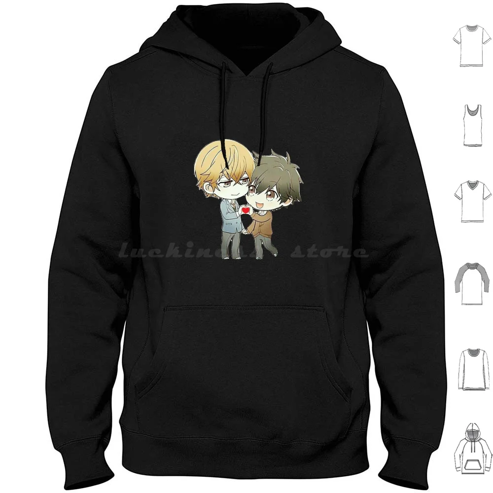 Толстовка Hitorijime для пары 2, хлопковая толстовка с длинным рукавом, Hitorijime, My Hero, Chibi, Kawaii, сердечки, Yaoi, манга, аниме, Seme, Uke, блонд