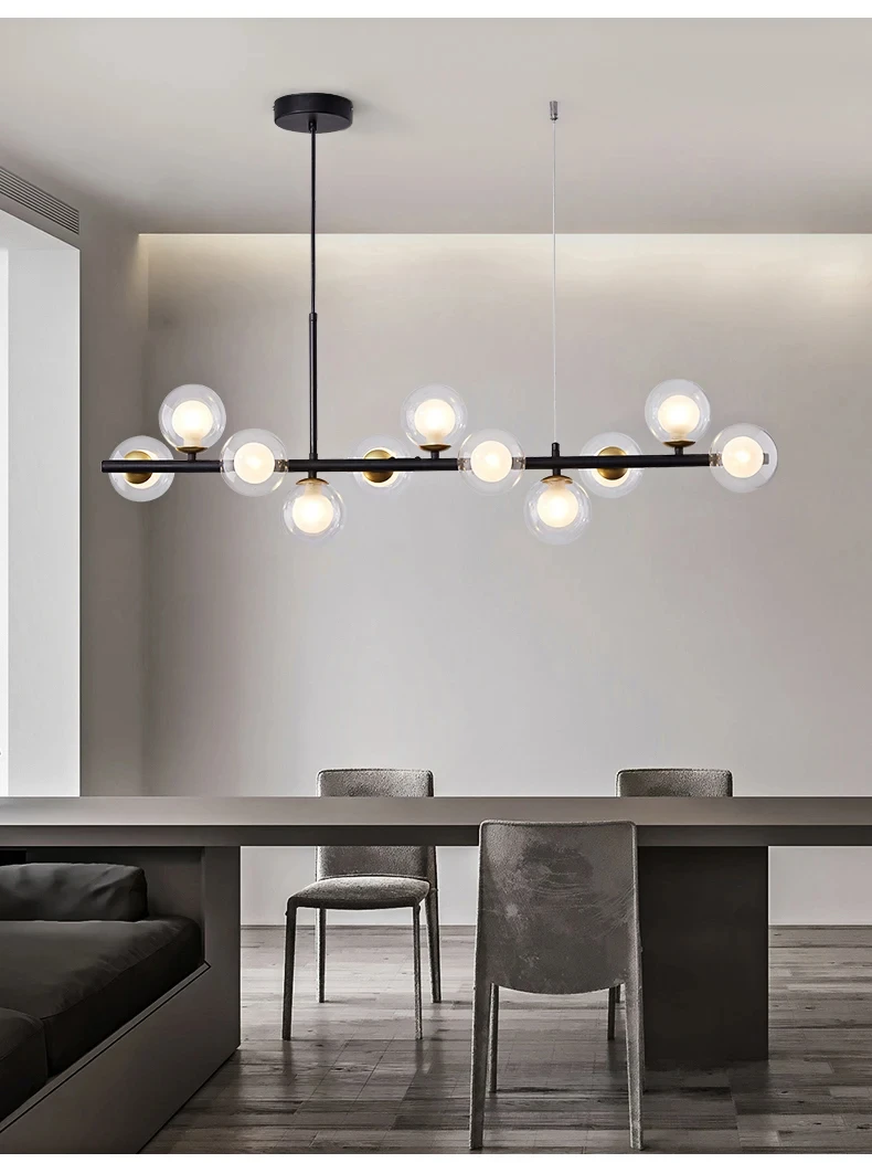 Description Picture 5 of itemModern Glass Ball Ceiling Chandelier for Table Dining Living Room Kitchen Island Pendant Lamp Home Decor Indoor Lighting Fixture