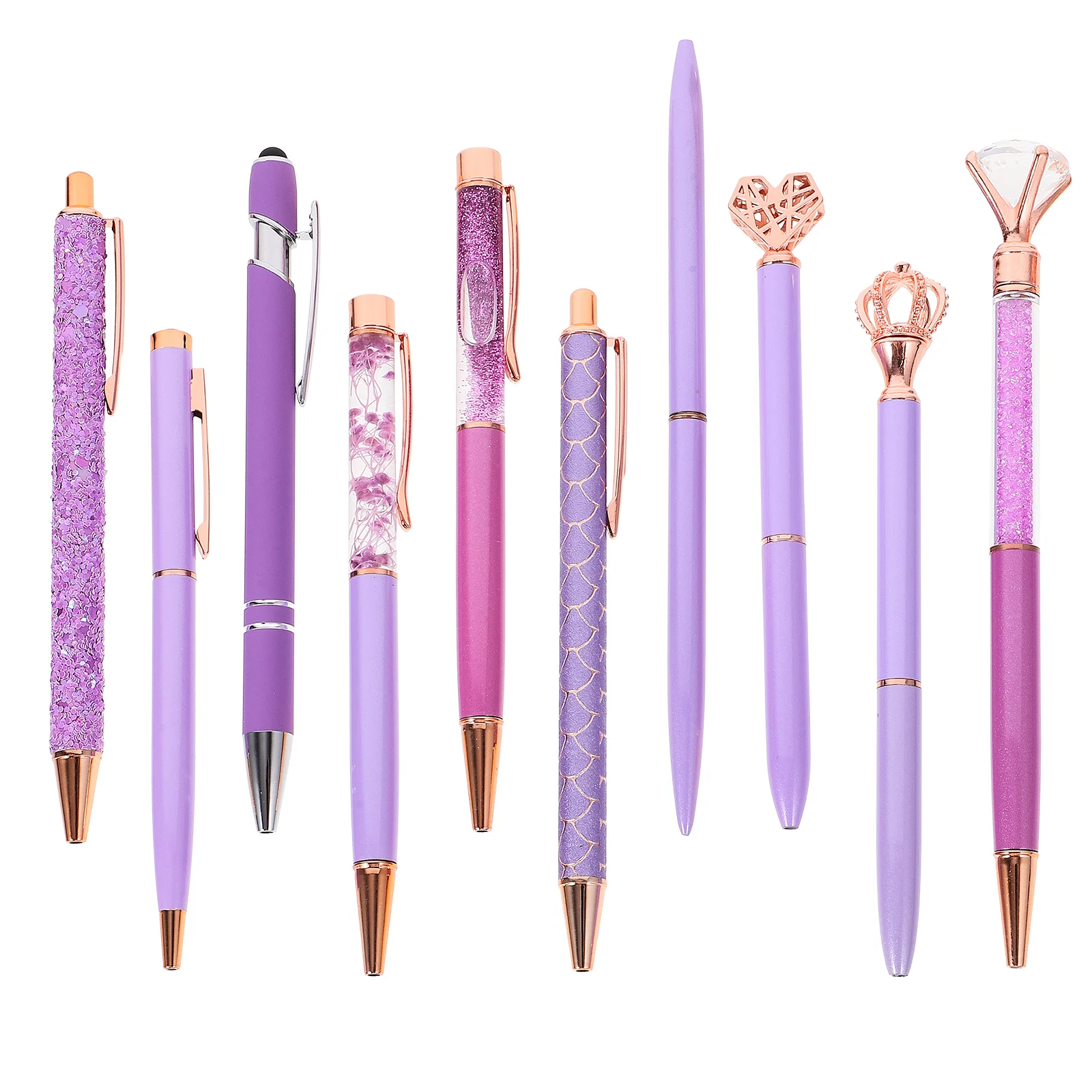 

Набор шариковых ручек 10 шт., металлическая ручка с кристаллами и бриллиантами, с жидким песком, милые модные ручки для женщин и девушек, для школы и офиса