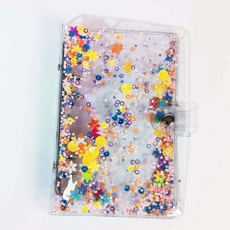 Glitter Bead Shell Transparent Notebook Planner Organizer Binder Books Notebook Protector Case Photo Album DIY Refills Suppliers