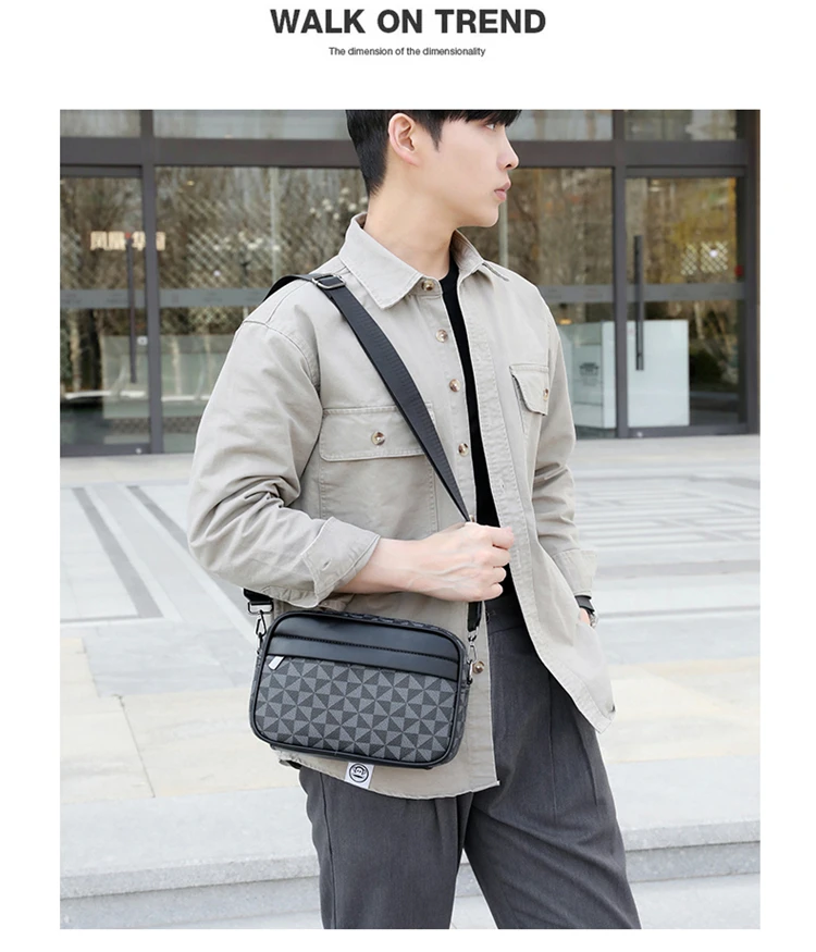 Fashion Pattern Men Small Bag High Quality PU Leather Crossbody Messenger Bag For Men Stylish Men Handbag Shoulder Bag Presents