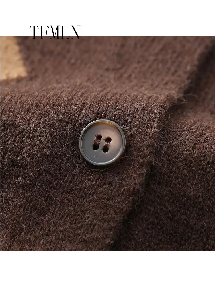 Causal Women's O-neck Cardigan Argyle Design Single Breasted Sweater Preppy Style Long Sleeve Cardigan Autumn Winter Clothes