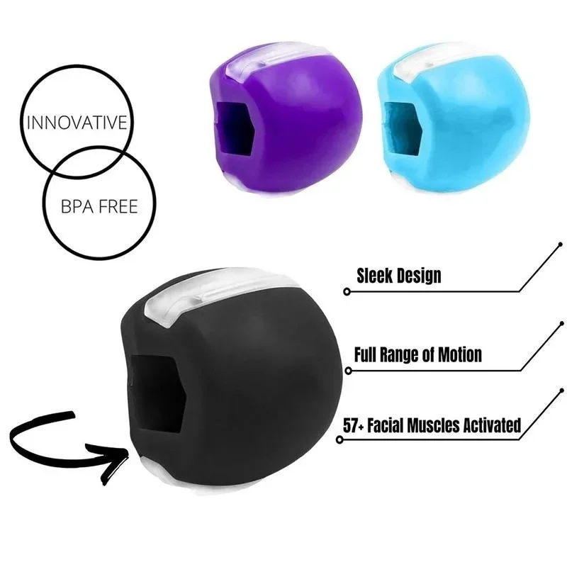 Masseter Ball Jawline Muscle Exerciser Chew Ball Food Grade Silicone Facial Mandible Trainer Face Fitness Balls massage ball jaw exerciser chin line exerciser