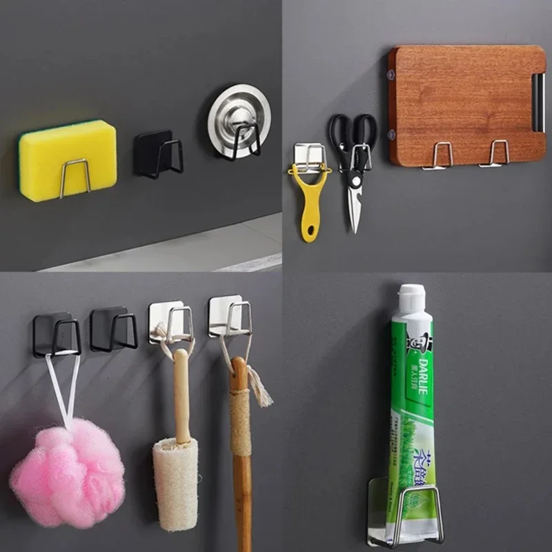 Kitchen Sponge Storages Sink Drain Drying Rack Shelf Rack Hooks Toilet Bathroom Sponge Holder Cleaning Sponge Tools Accessories