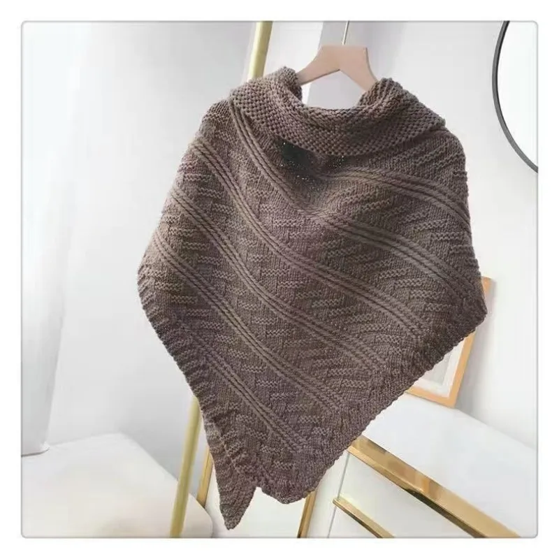 Winter Shawl Thickened Warm Cloak Wool Scarf Cashmere Knitting Scarf Women Bandana Pashmina Scarves Poncho Foulard Hijab