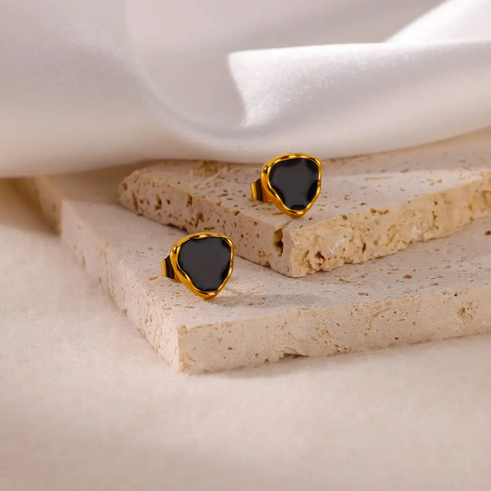 Stainless Steel Geometric Earrings for Women Gold Color