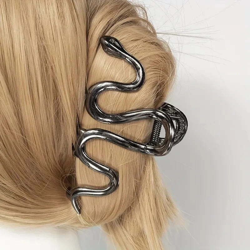 Gothic-Serpentinen-Haarnadel aus Metall, Hai-Clip, hochwertiger Sinn für den Hinterkopf, Haarnadel, Greifer-Haar-Orname