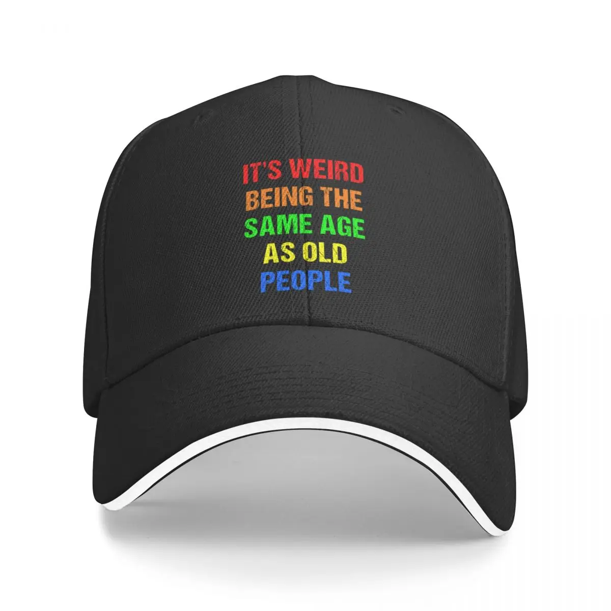 

New It's Weird Being The Same Age As Old People Retro Design Funny Old People Distressed Baseball Cap