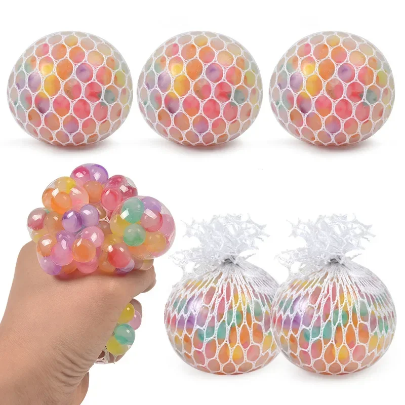 Regenboog Sensorische Stressverlichtende Bal, Zachte 3D Fidget Speelgoed voor Volwassenen en Kinderen, Anti-angst, Stil, Niet-giftig Speelgoed voor op kantoor_voghion.com