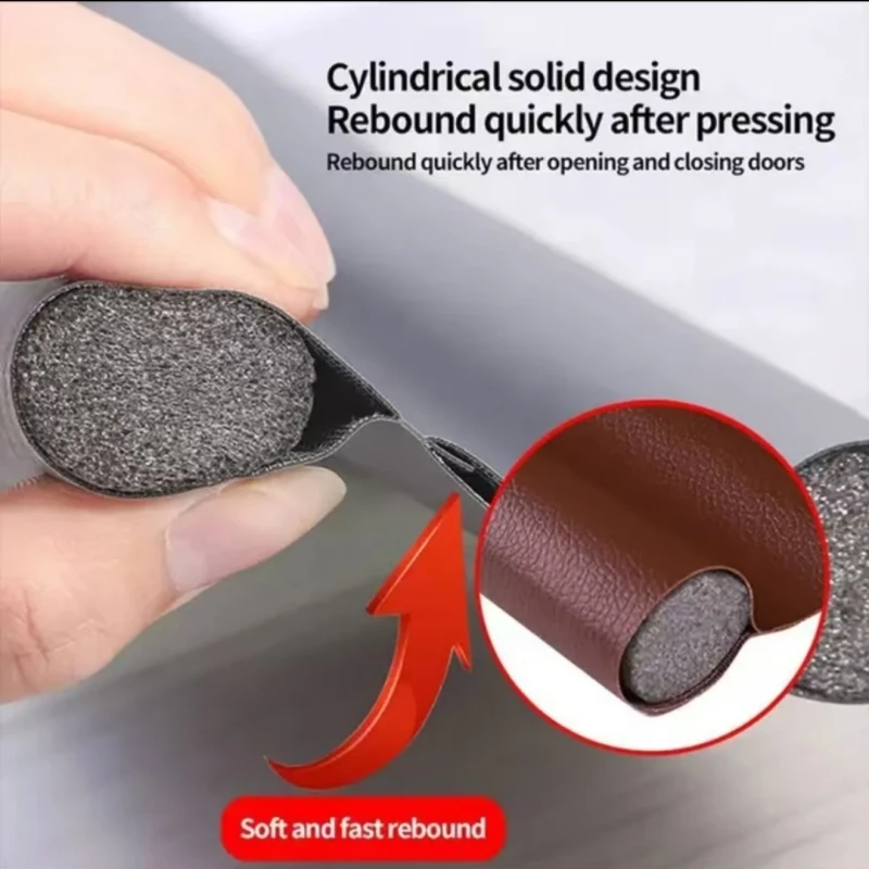 1pc Windproof Door Seal Strip Leather Keep Out Dust Insects Cold Air Insulate Soundproof Home