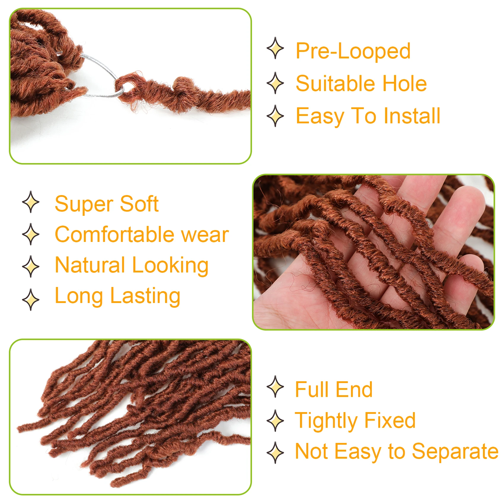 Karida 36 Inch Faux Locs Crochet Hair Extensions For Women Synthetic Soft Locs Crochet Braids Dreadlocks Hair Extensions 4